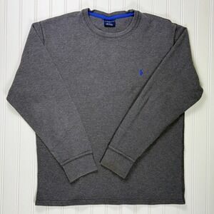 Polo Ralph Lauren Men's Gray Waffle Knit Long Sleeve‎ Sleep Shirt Top XL